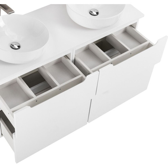 Тумба подвесная со столешницей BelBagno Etna 120 см ETNA-H60-600-2C-SO-BL-P+EK-120-2-BL, Цвет фасада: Bianco Lucido - 9 Тумба подвесная со столешницей BelBagno Etna 120 см ETNA-H60-600-2C-SO-BL-P+EK-120-2-BL, Цвет фасада: Bianco Lucido фото 9