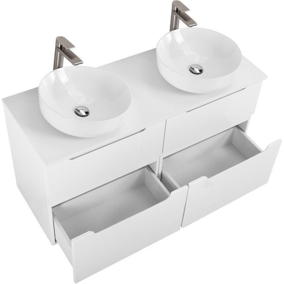 Тумба подвесная со столешницей BelBagno Etna 120 см ETNA-H60-600-2C-SO-BL-P+EK-120-2-BO, Цвет фасада: Bianco Lucido фото 4