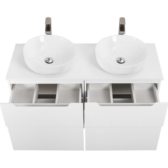 Тумба подвесная со столешницей BelBagno Etna 120 см ETNA-H60-600-2C-SO-BL-P+EK-120-2-BO, Цвет фасада: Bianco Lucido фото 9