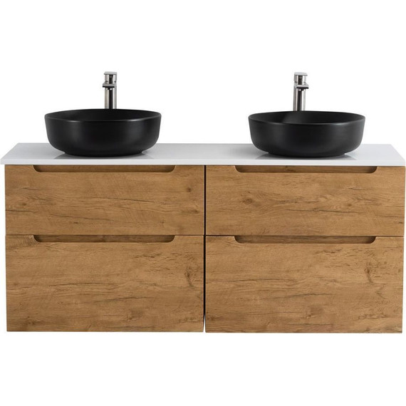 Тумба подвесная со столешницей BelBagno Etna 120 см ETNA-H60-600-2C-SO-RN-P+EK-120-2-BL, Цвет фасада: Rovere Nature фото 