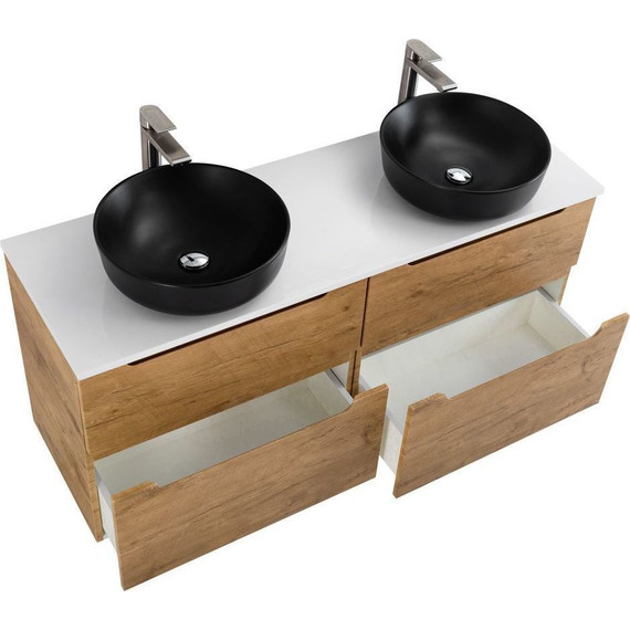 Тумба подвесная со столешницей BelBagno Etna 120 см ETNA-H60-600-2C-SO-RN-P+EK-120-2-BL, Цвет фасада: Rovere Nature фото 7