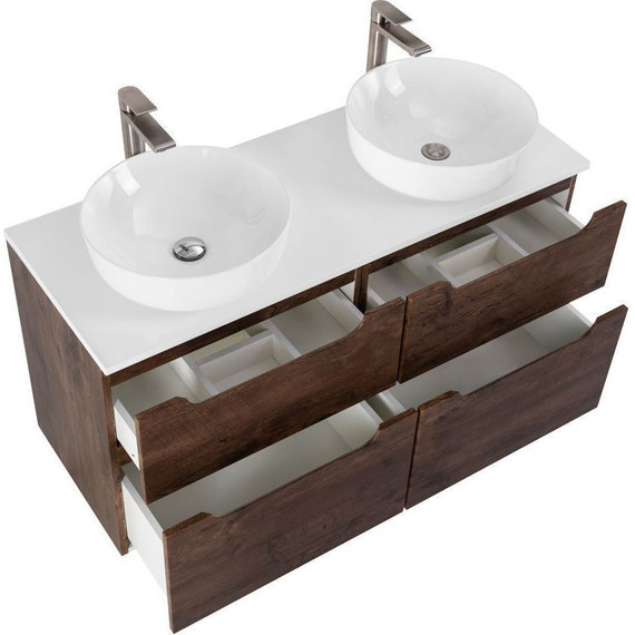 Тумба подвесная со столешницей BelBagno Etna 120 см ETNA-H60-600-2C-SO-RW-P+EK-120-2-BO, Цвет фасада: Rovere Moro фото 6