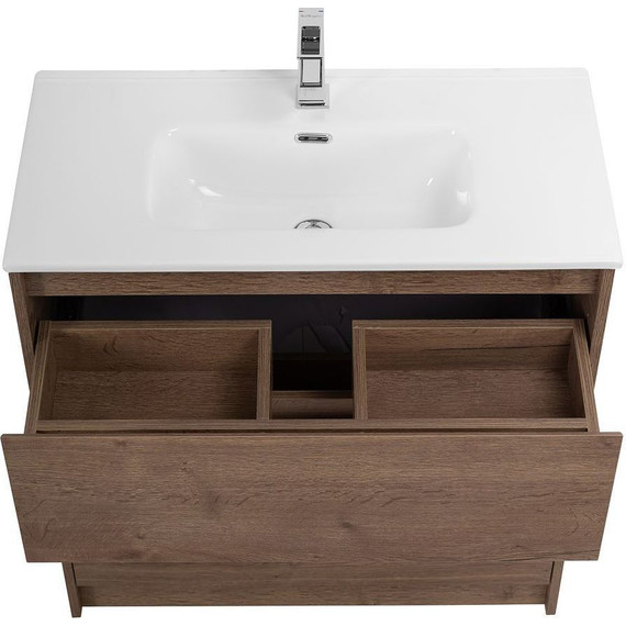 Тумба напольная с раковиной BelBagno KRAFT39-700/390-2C-PIA-RT 70 см, Rovere Tabacco фото 4