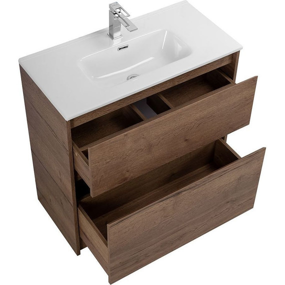 Тумба напольная с раковиной BelBagno KRAFT39-700/390-2C-PIA-RT 70 см, Rovere Tabacco фото 5