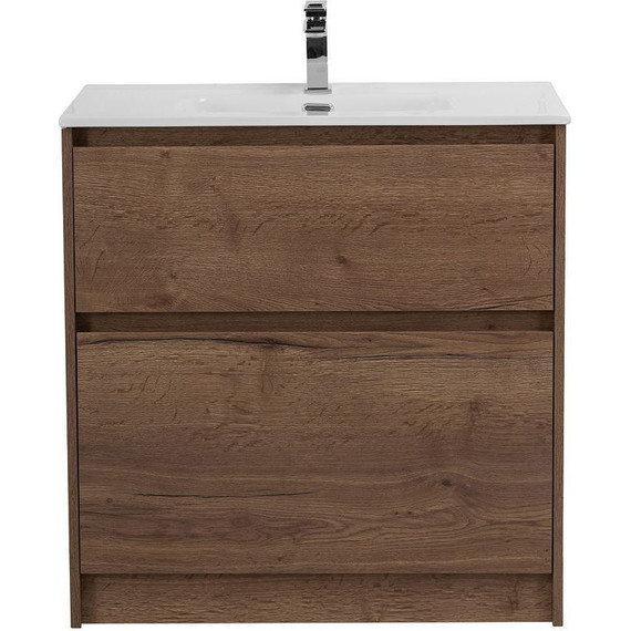 Тумба напольная с раковиной BelBagno KRAFT39-800/390-2C-PIA-RT 80 см, Rovere Tabacco фото 