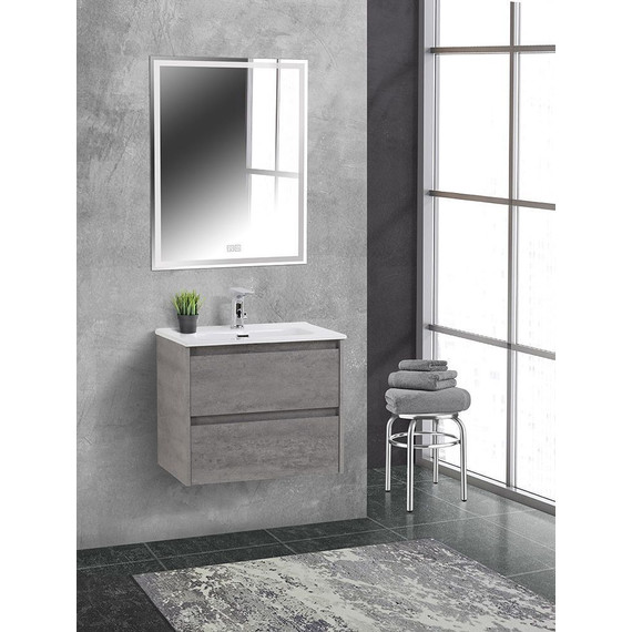 Тумба подвесная с раковиной BelBagno KRAFT 39-700/390-2C-SO-CG 70 см, Cemento Grigio фото 2