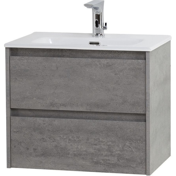 Тумба подвесная с раковиной BelBagno KRAFT 39-700/390-2C-SO-CG 70 см, Cemento Grigio фото 4