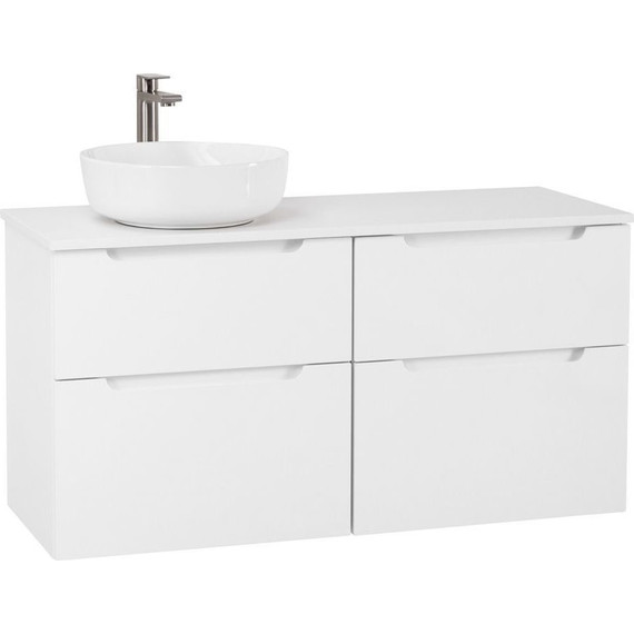 Тумба подвесная со столешницей BelBagno Etna 120 см ETNA-H60-600-2C-SO-BL-P+EK-120-AS-BL-L, Цвет фасада: Bianco Lucido фото 3