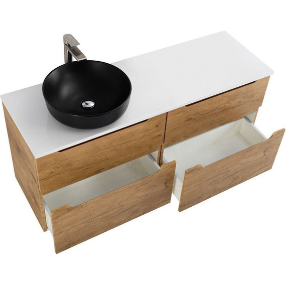 Тумба подвесная со столешницей BelBagno Etna 120 см ETNA-H60-600-2C-SO-RN-P+EK-120-AS-BO-L, Цвет фасада: Rovere Nature фото 5