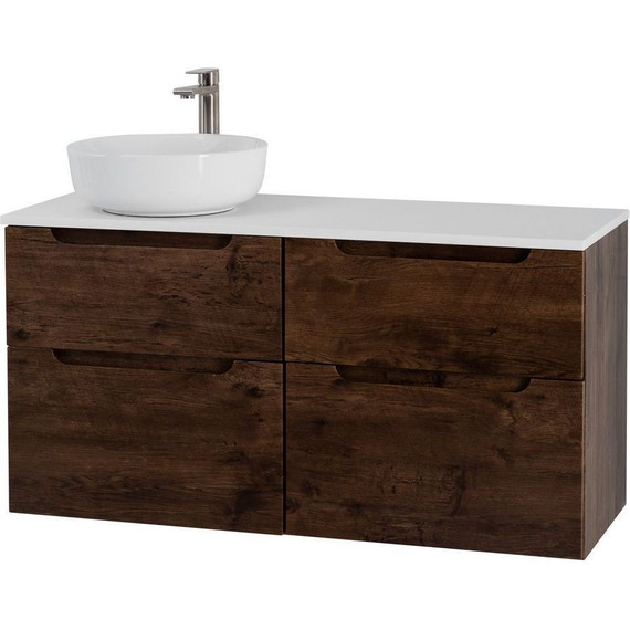 Тумба подвесная со столешницей BelBagno Etna 120 см ETNA-H60-600-2C-SO-RW-P+EK-120-AS-BL-L, Цвет фасада: Rovere Moro фото 4