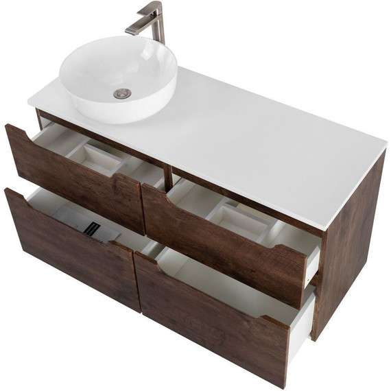 Тумба подвесная со столешницей BelBagno Etna 120 см ETNA-H60-600-2C-SO-RW-P+EK-120-AS-BL-L, Цвет фасада: Rovere Moro фото 8