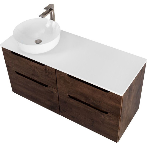 Тумба подвесная со столешницей BelBagno Etna 120 см ETNA-H60-600-2C-SO-RW-P+EK-120-AS-BL-L, Цвет фасада: Rovere Moro фото 9