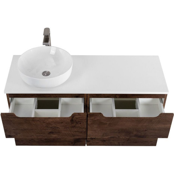 Тумба подвесная со столешницей BelBagno Etna 120 см ETNA-H60-600-2C-SO-RW-P+EK-120-AS-BL-L, Цвет фасада: Rovere Moro фото 10