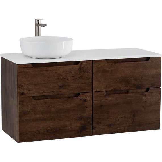 Тумба подвесная со столешницей BelBagno Etna 120 см ETNA-H60-600-2C-SO-RW-P+EK-120-AS-BL-L, Цвет фасада: Rovere Moro фото 3