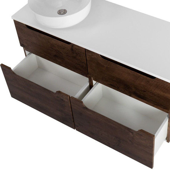 Тумба подвесная со столешницей BelBagno Etna 120 см ETNA-H60-600-2C-SO-RW-P+EK-120-AS-BO-L, Цвет фасада: Rovere Moro - 9 Тумба подвесная со столешницей BelBagno Etna 120 см ETNA-H60-600-2C-SO-RW-P+EK-120-AS-BO-L, Цвет фасада: Rovere Moro фото 9