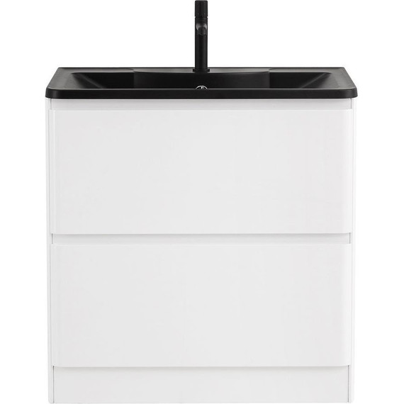 Тумба напольная с раковиной BelBagno ALBANO-1000-2C-PIA-BL 100 см, Bianco Lucido (раковина BB1000/455-LV-ART-ALR-NERO), Цвет фасада: Bianco Lucido Nero фото 