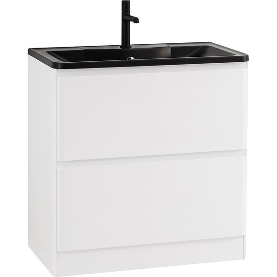 Тумба напольная с раковиной BelBagno ALBANO-1000-2C-PIA-BL 100 см, Bianco Lucido (раковина BB1000/455-LV-ART-ALR-NERO), Цвет фасада: Bianco Lucido Nero - 3 Тумба напольная с раковиной BelBagno ALBANO-1000-2C-PIA-BL 100 см, Bianco Lucido (раковина BB1000/455-LV-ART-ALR-NERO), Цвет фасада: Bianco Lucido Nero фото 3