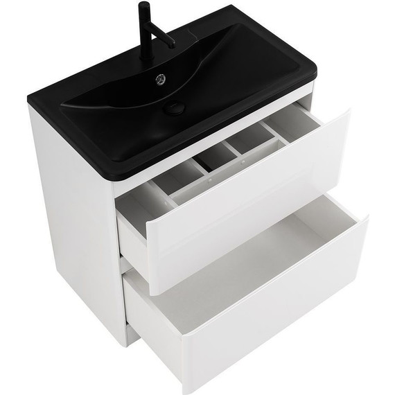 Тумба напольная с раковиной BelBagno ALBANO-1000-2C-PIA-BL 100 см, Bianco Lucido (раковина BB1000/455-LV-ART-ALR-NERO), Цвет фасада: Bianco Lucido Nero - 6 Тумба напольная с раковиной BelBagno ALBANO-1000-2C-PIA-BL 100 см, Bianco Lucido (раковина BB1000/455-LV-ART-ALR-NERO), Цвет фасада: Bianco Lucido Nero фото 6