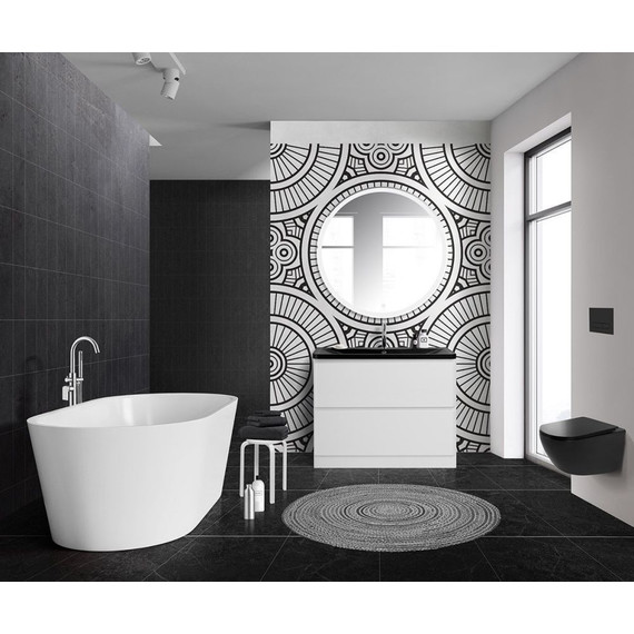 Тумба напольная с раковиной BelBagno ALBANO-1000-2C-PIA-BL 100 см, Bianco Lucido (раковина BB1000/455-LV-ART-ALR-NERO), Цвет фасада: Bianco Lucido Nero - 2 Тумба напольная с раковиной BelBagno ALBANO-1000-2C-PIA-BL 100 см, Bianco Lucido (раковина BB1000/455-LV-ART-ALR-NERO), Цвет фасада: Bianco Lucido Nero фото 2