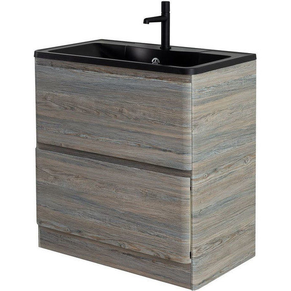 Тумба напольная с раковиной BelBagno ALBANO-1000-2C-PIA-PS 100 см, Pino Scania (раковина BB1000/455-LV-ART-ALR-NERO), Цвет фасада: Pino Scania Nero фото 3