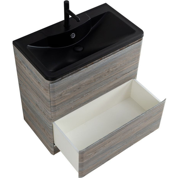 Тумба напольная с раковиной BelBagno ALBANO-1000-2C-PIA-PS 100 см, Pino Scania (раковина BB1000/455-LV-ART-ALR-NERO), Цвет фасада: Pino Scania Nero фото 4