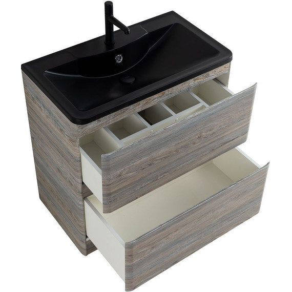 Тумба напольная с раковиной BelBagno ALBANO-1000-2C-PIA-PS 100 см, Pino Scania (раковина BB1000/455-LV-ART-ALR-NERO), Цвет фасада: Pino Scania Nero фото 6