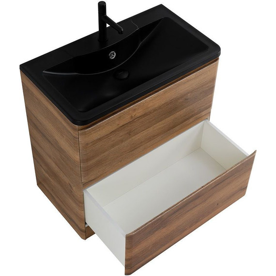 Тумба напольная с раковиной BelBagno ALBANO-1000-2C-PIA-RR 100 см, Rovere Rustico (раковина BB1000/455-LV-ART-ALR-NERO), Цвет фасада: Rovere Rustico Nero - 4 Тумба напольная с раковиной BelBagno ALBANO-1000-2C-PIA-RR 100 см, Rovere Rustico (раковина BB1000/455-LV-ART-ALR-NERO), Цвет фасада: Rovere Rustico Nero фото 4