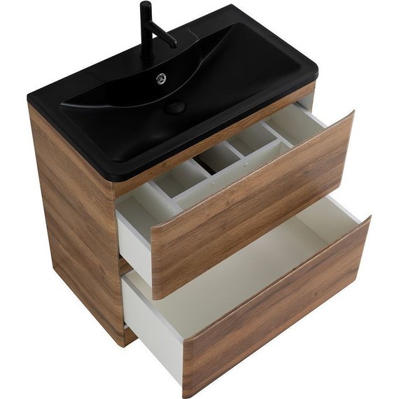 Тумба напольная с раковиной BelBagno ALBANO-1000-2C-PIA-RR 100 см, Rovere Rustico (раковина BB1000/455-LV-ART-ALR-NERO), Цвет фасада: Rovere Rustico Nero - 6 Тумба напольная с раковиной BelBagno ALBANO-1000-2C-PIA-RR 100 см, Rovere Rustico (раковина BB1000/455-LV-ART-ALR-NERO), Цвет фасада: Rovere Rustico Nero фото 6