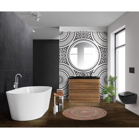 Тумба напольная с раковиной BelBagno ALBANO-1000-2C-PIA-RR 100 см, Rovere Rustico (раковина BB1000/455-LV-ART-ALR-NERO), Цвет фасада: Rovere Rustico Nero - 2 Тумба напольная с раковиной BelBagno ALBANO-1000-2C-PIA-RR 100 см, Rovere Rustico (раковина BB1000/455-LV-ART-ALR-NERO), Цвет фасада: Rovere Rustico Nero фото 2