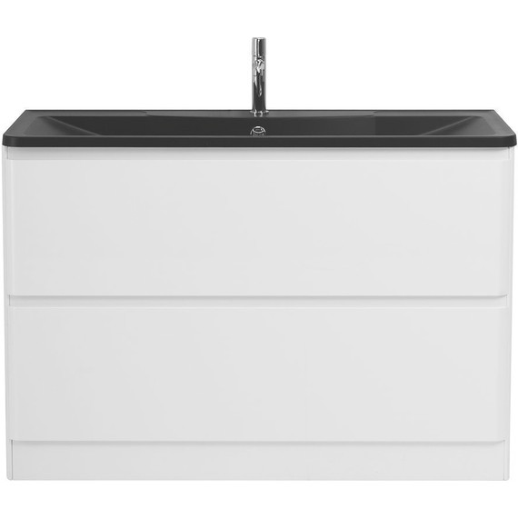 Тумба напольная с раковиной BelBagno ALBANO-1200-2C-PIA-BL 120 см, Bianco Lucido (раковина BB1200/455-LV-ART-ALR-NERO), Цвет фасада: Bianco Lucido Nero фото 