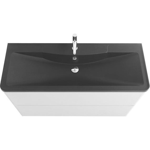 Тумба напольная с раковиной BelBagno ALBANO-1200-2C-PIA-BL 120 см, Bianco Lucido (раковина BB1200/455-LV-ART-ALR-NERO), Цвет фасада: Bianco Lucido Nero фото 7