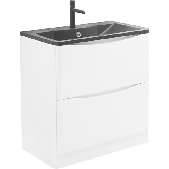 Тумба напольная с раковиной BelBagno ACQUA-1000-2C-PIA-BL 100 см, Bianco Lucido (раковина BB1000/455-LV-ART-ALR-NERO), Цвет фасада: Bianco Lucido Nero - 4 Тумба напольная с раковиной BelBagno ACQUA-1000-2C-PIA-BL 100 см, Bianco Lucido (раковина BB1000/455-LV-ART-ALR-NERO), Цвет фасада: Bianco Lucido Nero фото 4