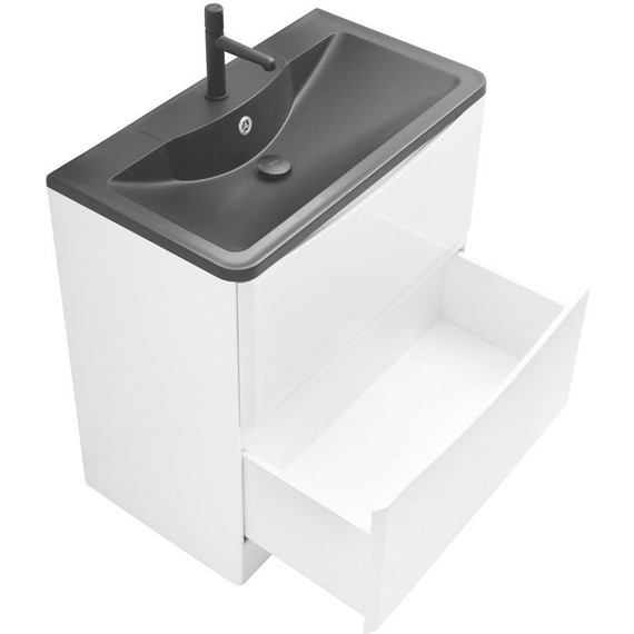 Тумба напольная с раковиной BelBagno ACQUA-1000-2C-PIA-BL 100 см, Bianco Lucido (раковина BB1000/455-LV-ART-ALR-NERO), Цвет фасада: Bianco Lucido Nero - 5 Тумба напольная с раковиной BelBagno ACQUA-1000-2C-PIA-BL 100 см, Bianco Lucido (раковина BB1000/455-LV-ART-ALR-NERO), Цвет фасада: Bianco Lucido Nero фото 5