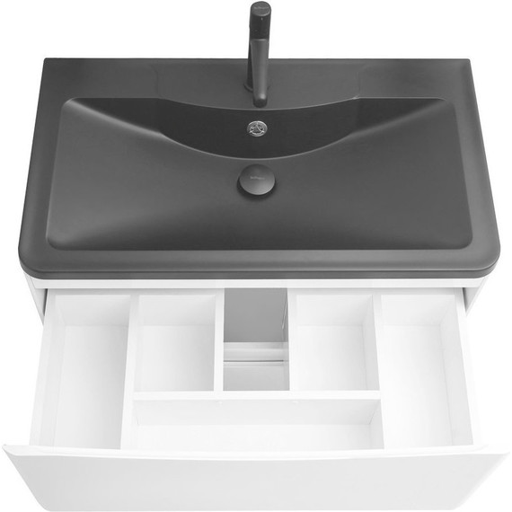 Тумба напольная с раковиной BelBagno ACQUA-1000-2C-PIA-BL 100 см, Bianco Lucido (раковина BB1000/455-LV-ART-ALR-NERO), Цвет фасада: Bianco Lucido Nero - 6 Тумба напольная с раковиной BelBagno ACQUA-1000-2C-PIA-BL 100 см, Bianco Lucido (раковина BB1000/455-LV-ART-ALR-NERO), Цвет фасада: Bianco Lucido Nero фото 6