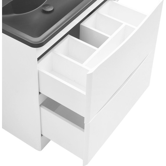 Тумба напольная с раковиной BelBagno ACQUA-1000-2C-PIA-BL 100 см, Bianco Lucido (раковина BB1000/455-LV-ART-ALR-NERO), Цвет фасада: Bianco Lucido Nero - 7 Тумба напольная с раковиной BelBagno ACQUA-1000-2C-PIA-BL 100 см, Bianco Lucido (раковина BB1000/455-LV-ART-ALR-NERO), Цвет фасада: Bianco Lucido Nero фото 7