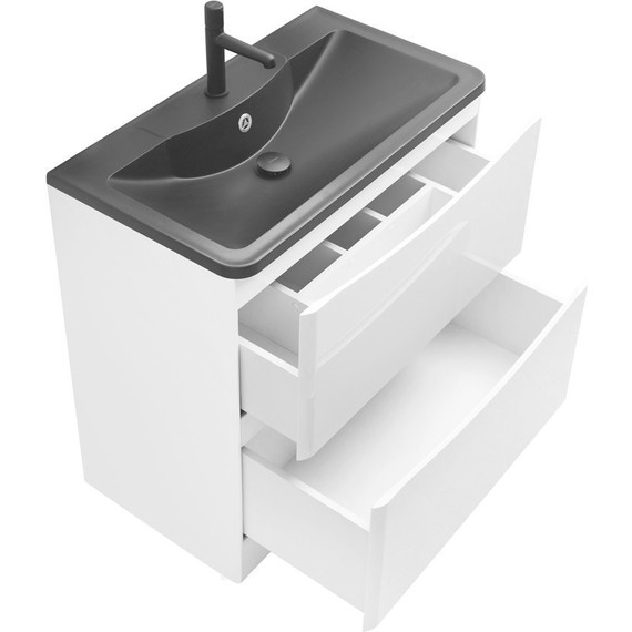 Тумба напольная с раковиной BelBagno ACQUA-1000-2C-PIA-BL 100 см, Bianco Lucido (раковина BB1000/455-LV-ART-ALR-NERO), Цвет фасада: Bianco Lucido Nero - 8 Тумба напольная с раковиной BelBagno ACQUA-1000-2C-PIA-BL 100 см, Bianco Lucido (раковина BB1000/455-LV-ART-ALR-NERO), Цвет фасада: Bianco Lucido Nero фото 8