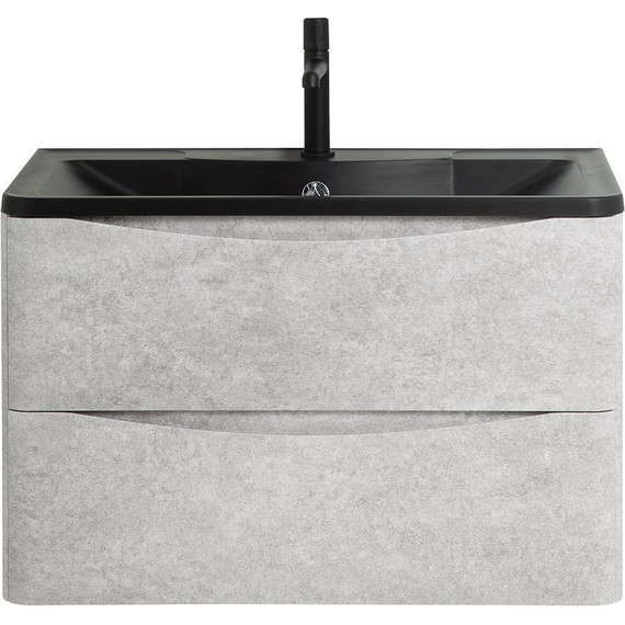 Тумба подвесная с раковиной BelBagno ACQUA-1000-2C-SO-CVG 100 см, Cemento Verona Grigio (раковина BB1000/455-LV-ART-ALR-NERO), Цвет фасада: Cemento Verona Grigio Nero фото 