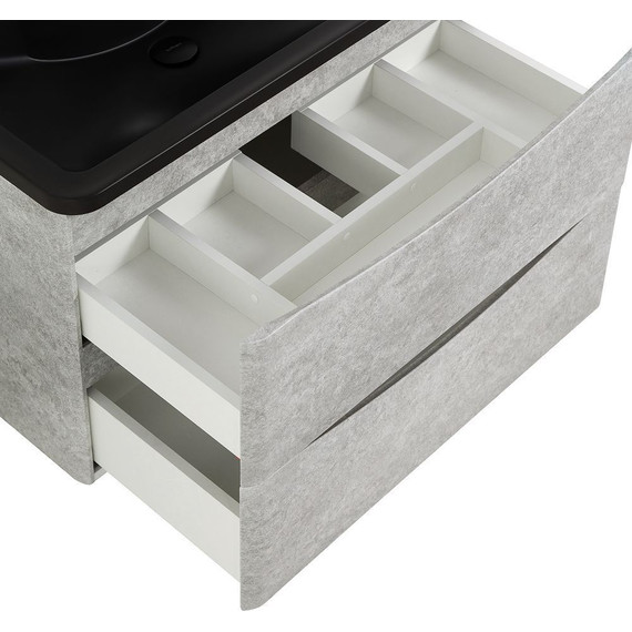 Тумба подвесная с раковиной BelBagno ACQUA-1000-2C-SO-CVG 100 см, Cemento Verona Grigio (раковина BB1000/455-LV-ART-ALR-NERO), Цвет фасада: Cemento Verona Grigio Nero фото 7