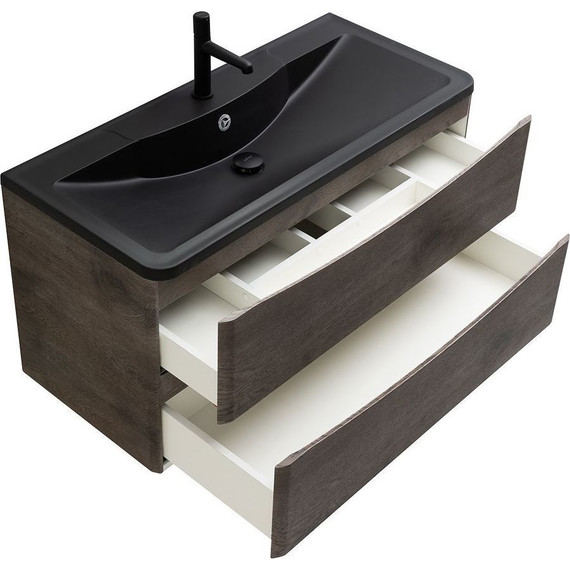 Тумба подвесная с раковиной BelBagno ACQUA-1000-2C-SO-RNG 100 см, Rovere Nature Grigio (раковина BB1000/455-LV-ART-ALR-NERO), Цвет фасада: Rovere Nature Grigio Nero - 8 Тумба подвесная с раковиной BelBagno ACQUA-1000-2C-SO-RNG 100 см, Rovere Nature Grigio (раковина BB1000/455-LV-ART-ALR-NERO), Цвет фасада: Rovere Nature Grigio Nero фото 8