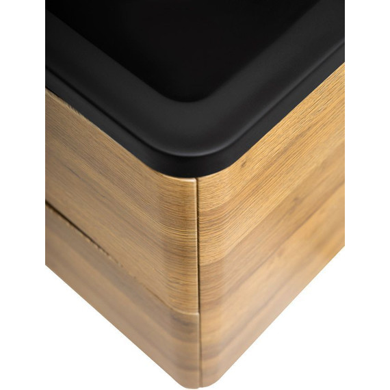 Тумба подвесная с раковиной BelBagno ACQUA-1000-2C-SO-RR 100 см, Rovere Rustico (раковина BB1000/455-LV-ART-ALR-NERO), Цвет фасада: Rovere Rustico Nero - 7 Тумба подвесная с раковиной BelBagno ACQUA-1000-2C-SO-RR 100 см, Rovere Rustico (раковина BB1000/455-LV-ART-ALR-NERO), Цвет фасада: Rovere Rustico Nero фото 7