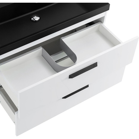 Тумба подвесная с раковиной BelBagno AURORA-800-2C-SO-BL 80 см, Bianco Lucido (раковина BB800/450-LV-ART-AST-NERO), Цвет фасада: Bianco Lucido Nero - 7 Тумба подвесная с раковиной BelBagno AURORA-800-2C-SO-BL 80 см, Bianco Lucido (раковина BB800/450-LV-ART-AST-NERO), Цвет фасада: Bianco Lucido Nero фото 7