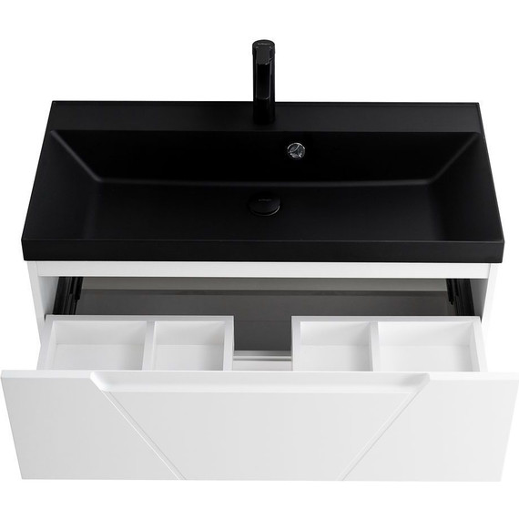 Тумба подвесная с раковиной BelBagno VITTORIA-800-2C-SO-BL 80 см, Bianco Lucido (раковина BB800/450-LV-ART-AST-NERO) фото 5