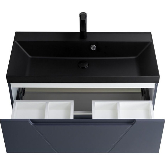 Тумба подвесная с раковиной BelBagno VITTORIA-800-2C-SO-GO-P 80 см, Grigio Opaco (раковина BB800/450-LV-ART-AST-NERO) фото 5