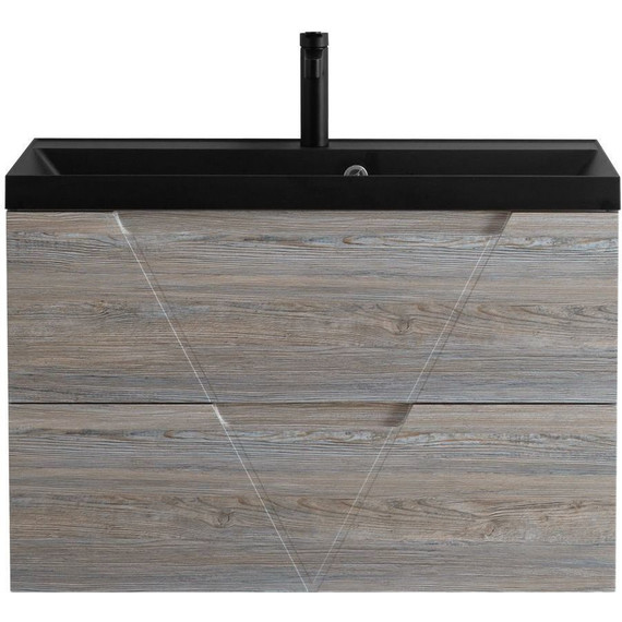 Тумба подвесная с раковиной BelBagno VITTORIA-800-2C-SO-PINO-P 80 см, Pino (раковина BB800/450-LV-ART-AST-NERO) фото 