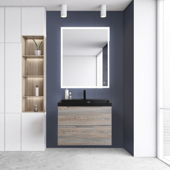 Тумба подвесная с раковиной BelBagno VITTORIA-800-2C-SO-PINO-P 80 см, Pino (раковина BB800/450-LV-ART-AST-NERO) фото 2