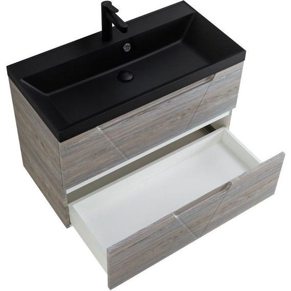 Тумба подвесная с раковиной BelBagno VITTORIA-800-2C-SO-PINO-P 80 см, Pino (раковина BB800/450-LV-ART-AST-NERO) фото 4