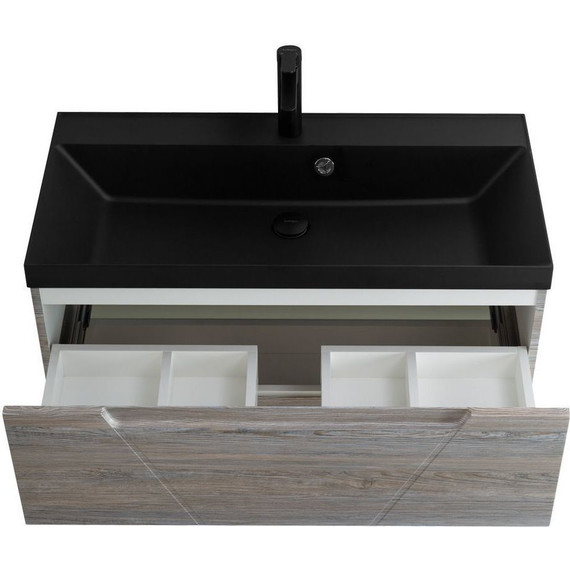 Тумба подвесная с раковиной BelBagno VITTORIA-800-2C-SO-PINO-P 80 см, Pino (раковина BB800/450-LV-ART-AST-NERO) фото 5