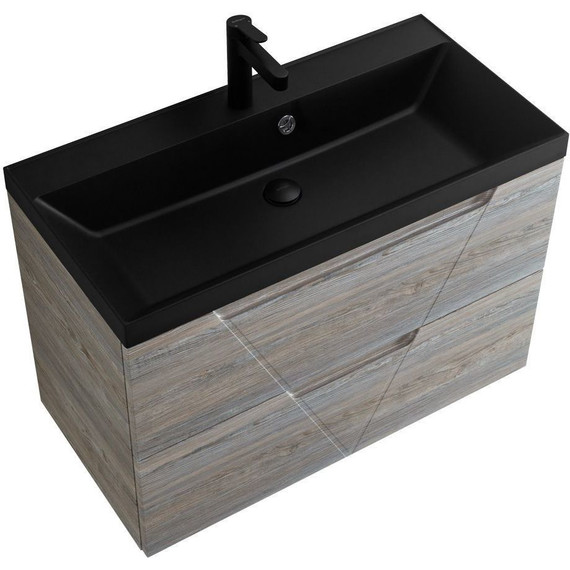 Тумба подвесная с раковиной BelBagno VITTORIA-800-2C-SO-PINO-P 80 см, Pino (раковина BB800/450-LV-ART-AST-NERO) фото 8