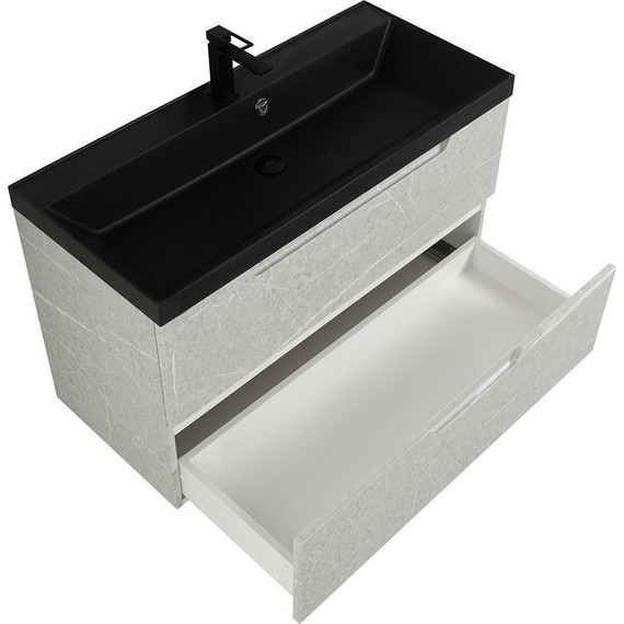 Тумба подвесная с раковиной BelBagno VITTORIA-800-2C-SO-TB-P 80 см, Toros Bianco (раковина BB800/450-LV-ART-AST-NERO) фото 5