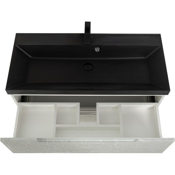 Тумба подвесная с раковиной BelBagno VITTORIA-800-2C-SO-TB-P 80 см, Toros Bianco (раковина BB800/450-LV-ART-AST-NERO) фото 6